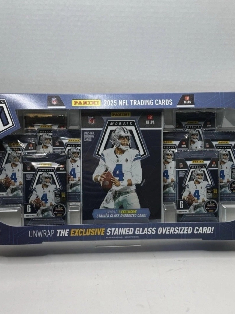 2025 Panini Mosaic NFL Costco Exclusive Bundle Box Jumbo Stained Glass.